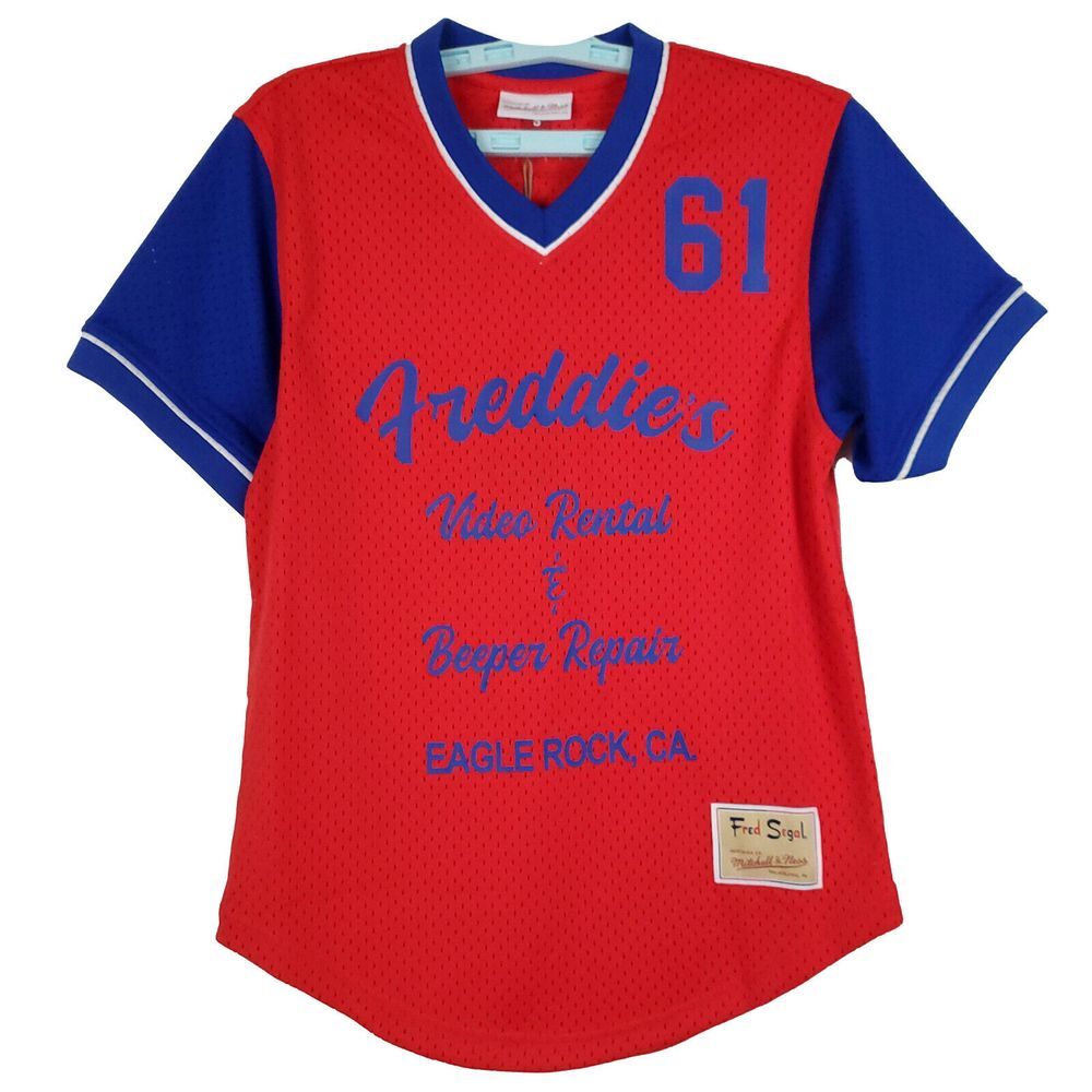Fred Segal Mitchell & Ness S Small Jersey Freddie's Video Red Blue NWT